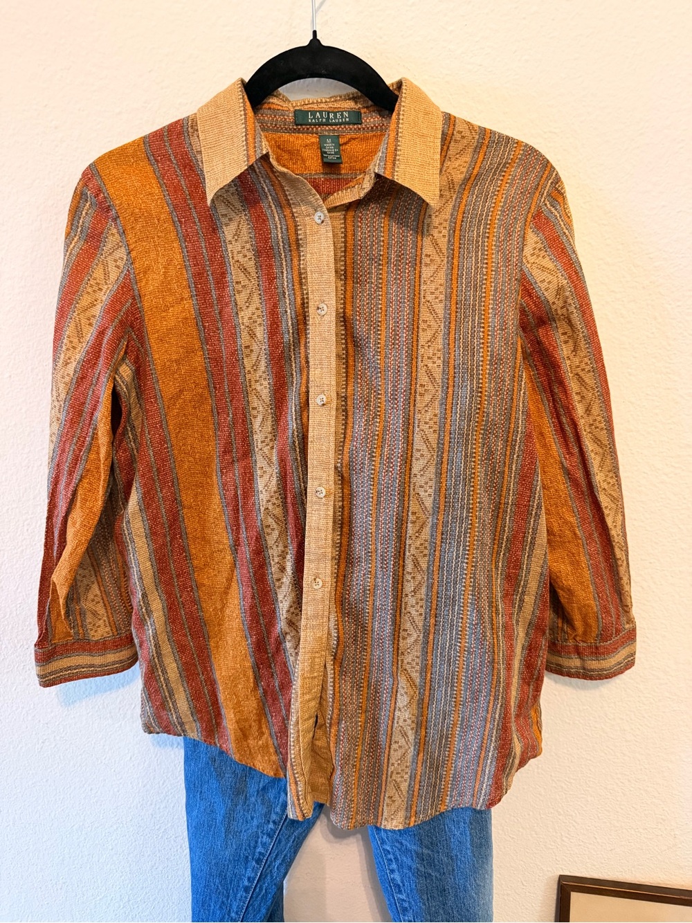 Vintage Lauren Ralph Lauren, Western Striped Button-Up Shirt - Picture 4 of 5
